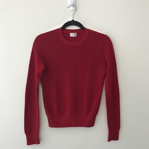 Frame Denim Red & Cream Crewneck Sweater